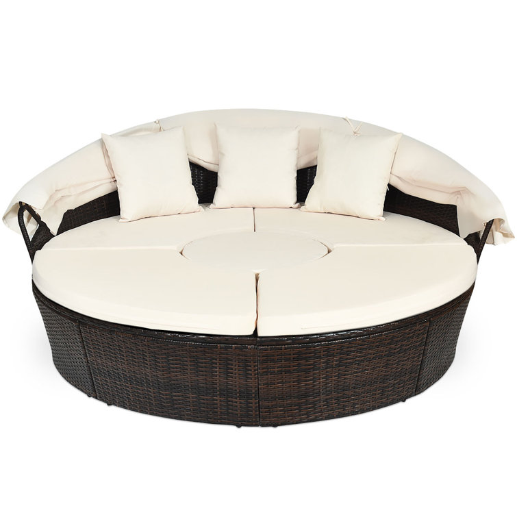 Wade Logan® Alleshia 75'' Wide Outdoor Wicker Patio Daybed with